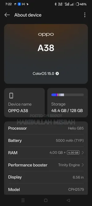 Oppo A38 128 GB White