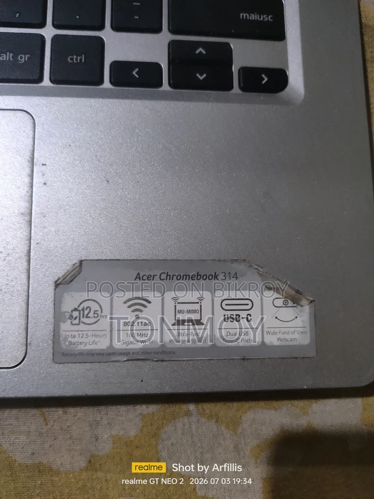 Laptop Acer Chromebook 314 4GB Intel Pentium SSD 256GB