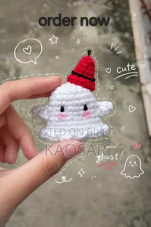 Handmade Crochet Mini Ghost Keychain | Cute Amigurumi | Crochet Gift