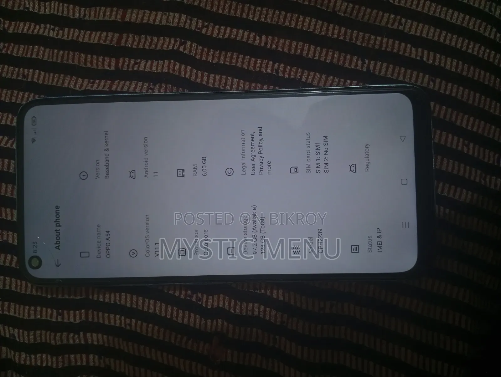Oppo A54 ১২৮ জিবি ব্লু