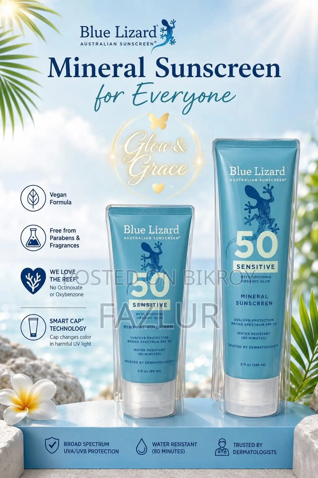 Blue Lizard Sensitive Mineral Sunscreen SPF 50