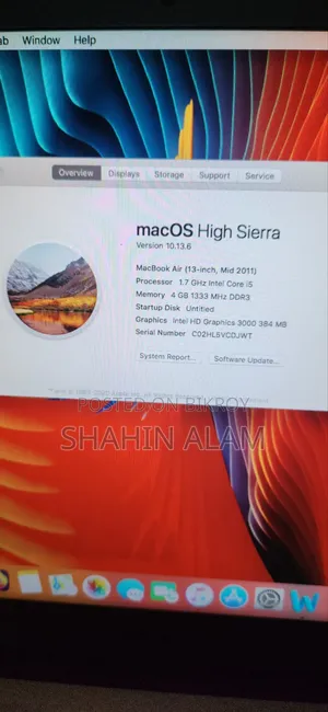 Laptop Apple MacBook Air 4GB Intel Core I5 HDD+SSD 256GB