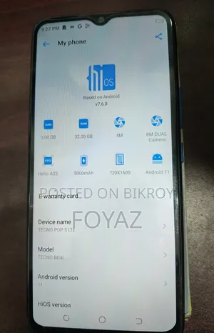 Tecno Pop 5 Pro 32 GB Blue