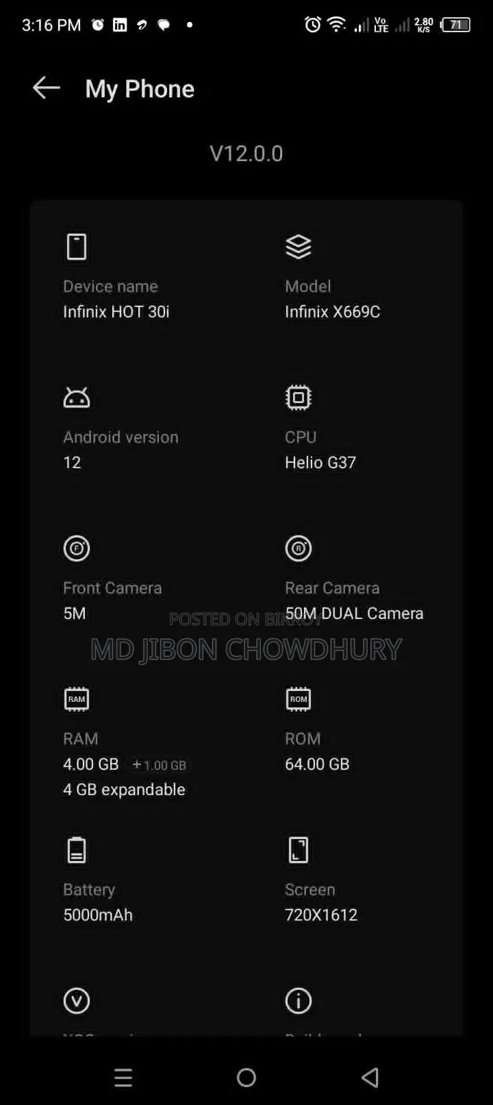 Infinix Hot 30i 128 GB Black