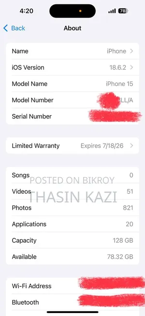 Apple iPhone 15 128 GB Black