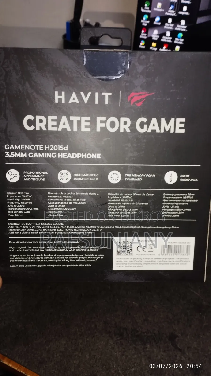 Havit H2015d Gamenote Headphone