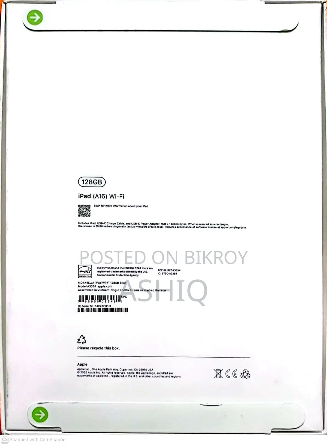 New Apple iPad (2025) 128 GB Blue