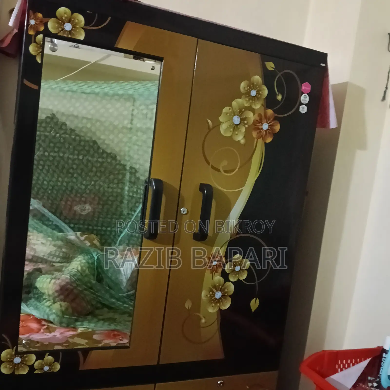 Plastic Wardrobe 4 Drawer 2 Glass Doors