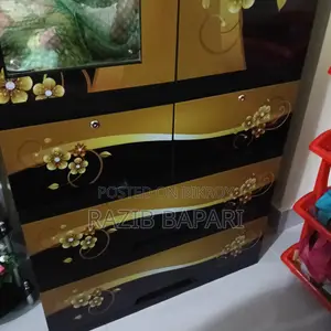 Plastic Wardrobe 4 Drawer 2 Glass Doors