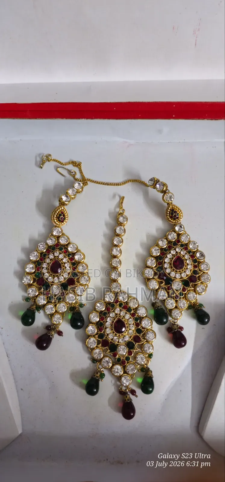 1day Used Indian Silver Necklace Set