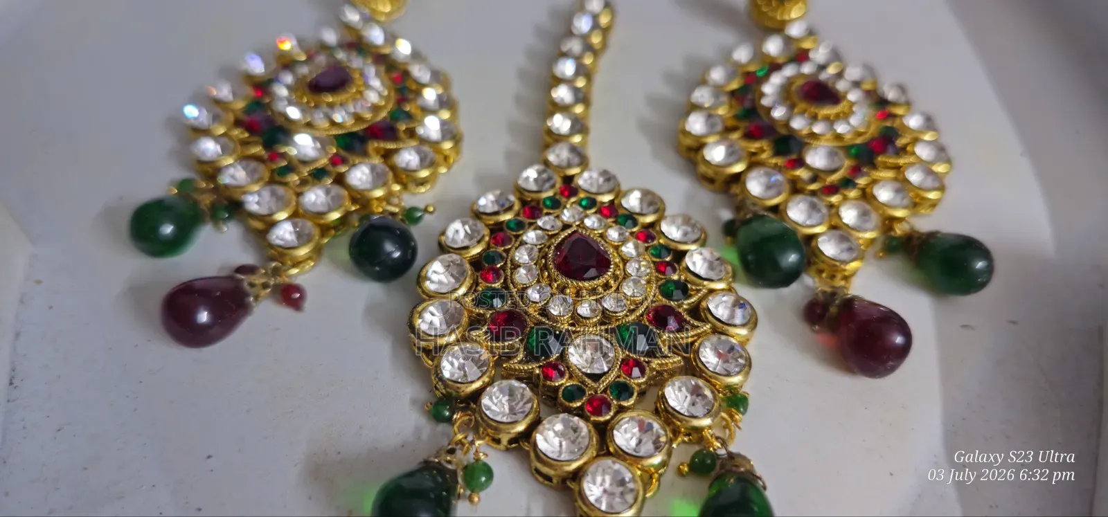 1day Used Indian Silver Necklace Set