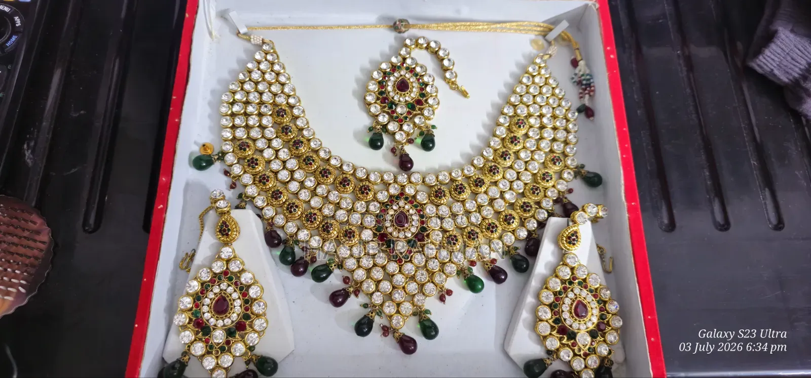 1day Used Indian Silver Necklace Set