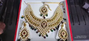1day Used Indian Silver Necklace Set