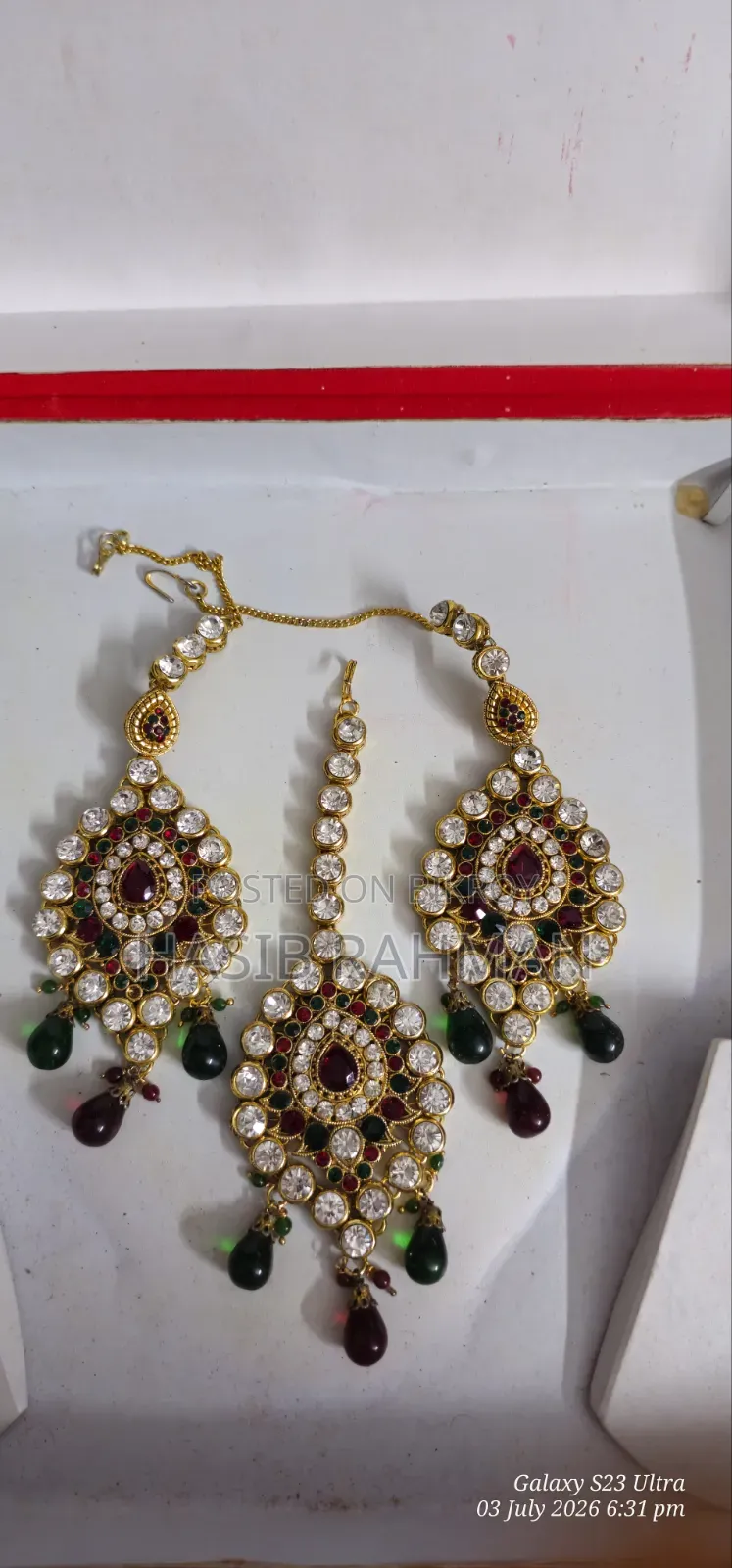 1day Used Indian Silver Necklace Set