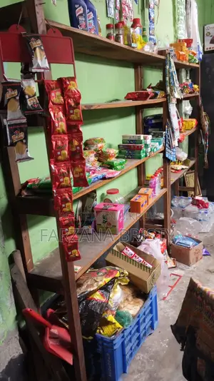 Shop shelves, racks, benches, jerkins