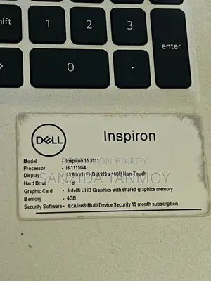Laptop Dell Inspiron 15 3511 4GB Intel Core I3 HDD+SSD 1T