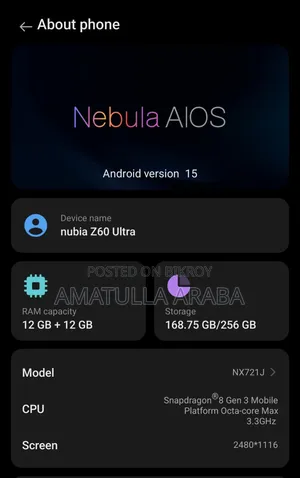 ZTE Nubia Z60 Ultra 256 GB Black