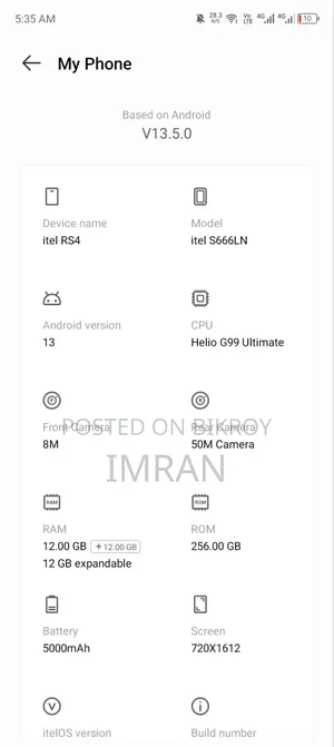Itel RS4 256 GB White