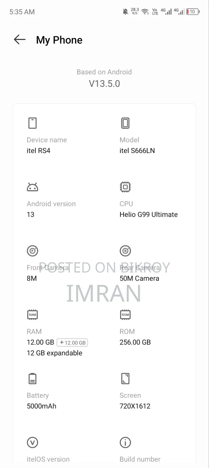 Itel RS4 256 GB White