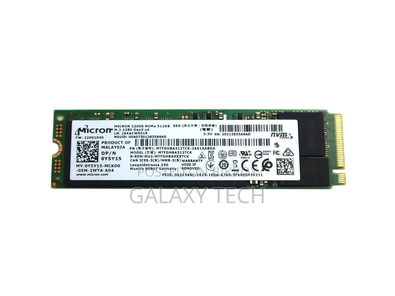 Micron 1tb M.2 2280 NGFF Pcie Nvme Gen3x4 SSD