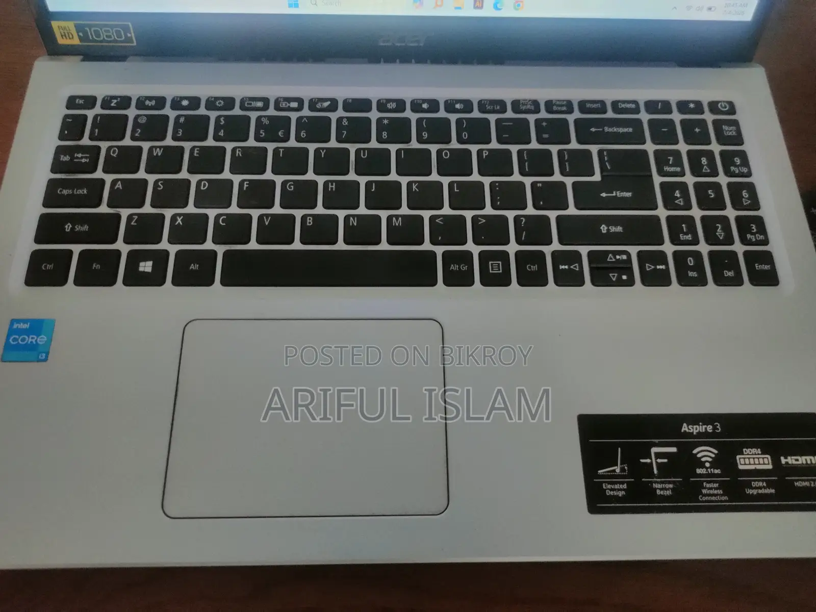 Laptop Acer Aspire 3 8GB Intel Core I3 SSD 128GB