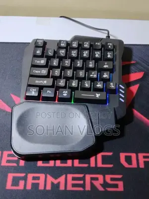 Ultimate 5-in-1 Mobile Gaming Combo Pack – One-Handed RGB Keyboard