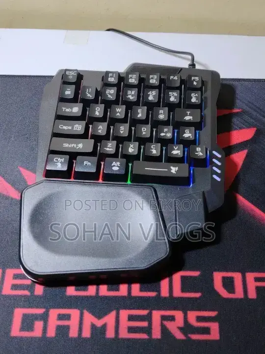 Ultimate 5-in-1 Mobile Gaming Combo Pack – One-Handed RGB Keyboard