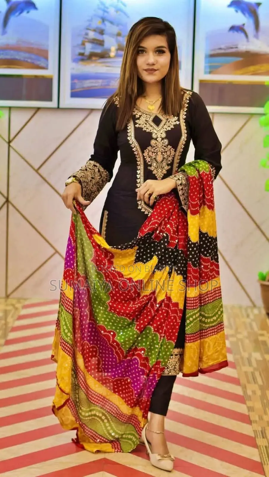 এমব্রয়ডারি থ্রি পিস
