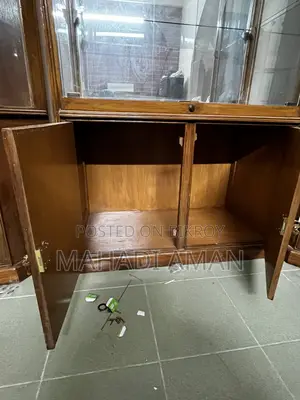Segun Wood Glass Showcase With Light