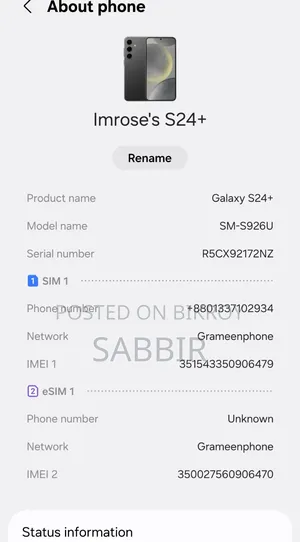 New Samsung Galaxy S24 Plus 256 GB Black
