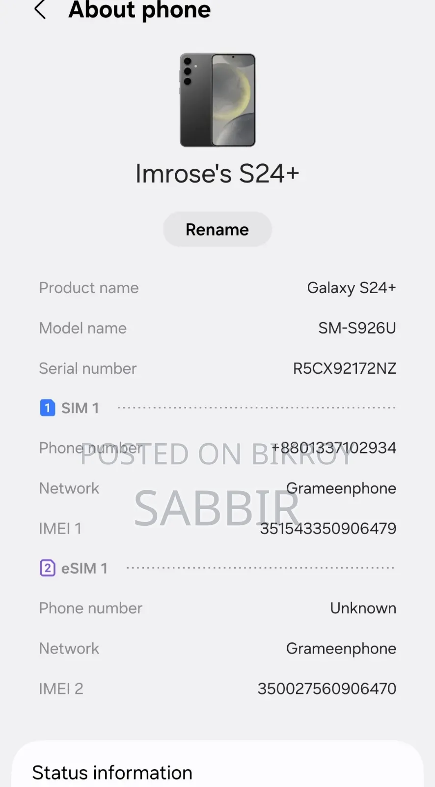 New Samsung Galaxy S24 Plus 256 GB Black