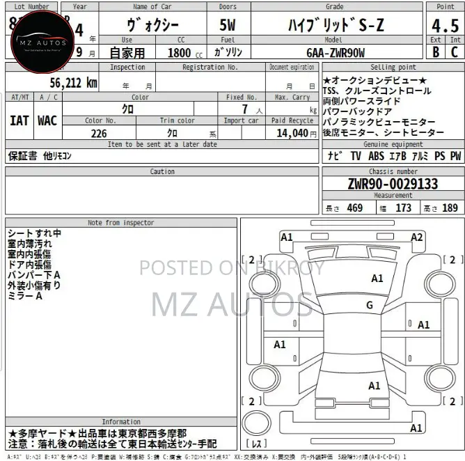 Toyota Voxy S-Z 2-Wheel Drive 7-Seater 2022 Black
