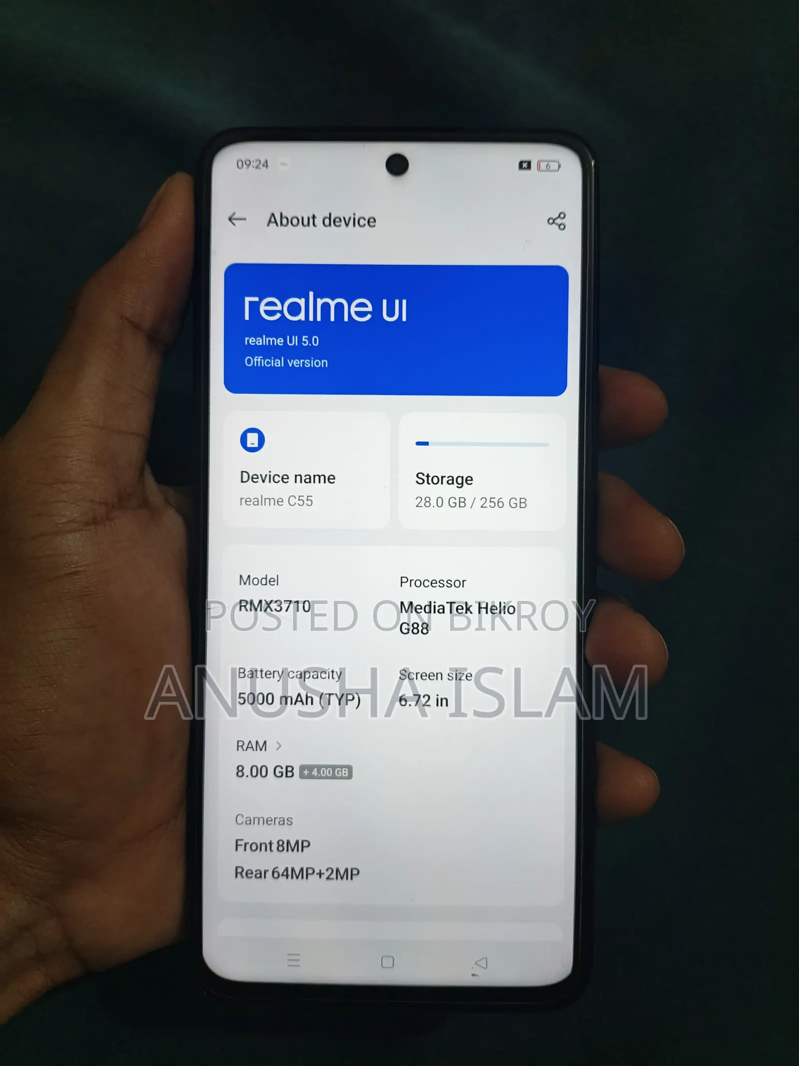 New Realme C55 256 GB Black
