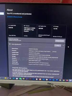 Desktop Computer 8GB AMD Ryzen 5 SSD 256GB