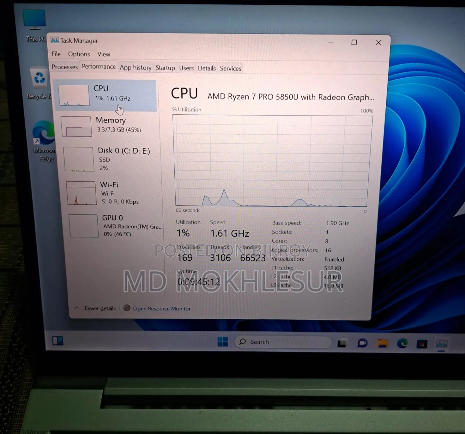 Laptop HP EliteBook 845 G8 8GB AMD Ryzen 7 SSD 512GB