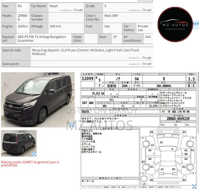 Toyota Noah 2.0 Front Wheel Drive (7 Seater) 2021 Purple