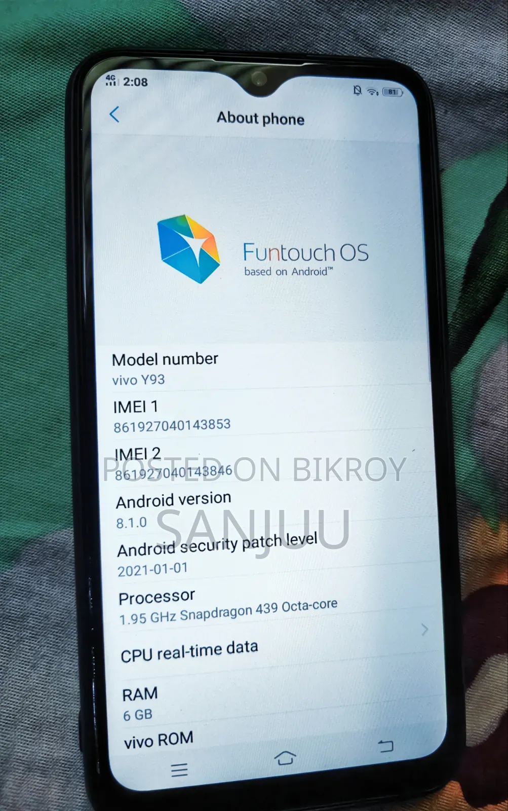 Vivo Y93 128 GB Blue
