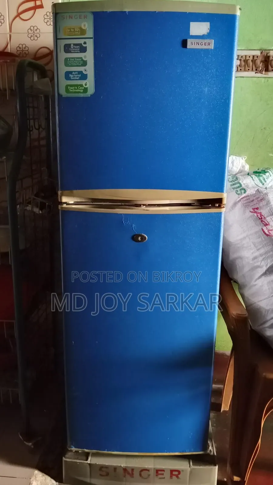 Singer Double Door Refrigerator - Blue (ব্যবহৃত/Used)