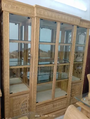 Teak Wood Glass Showcase