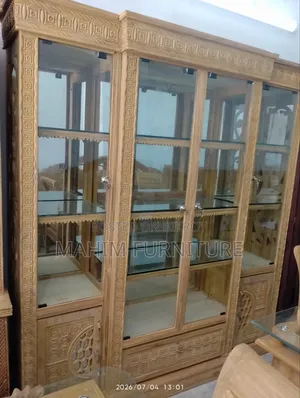 Teak Wood Glass Showcase