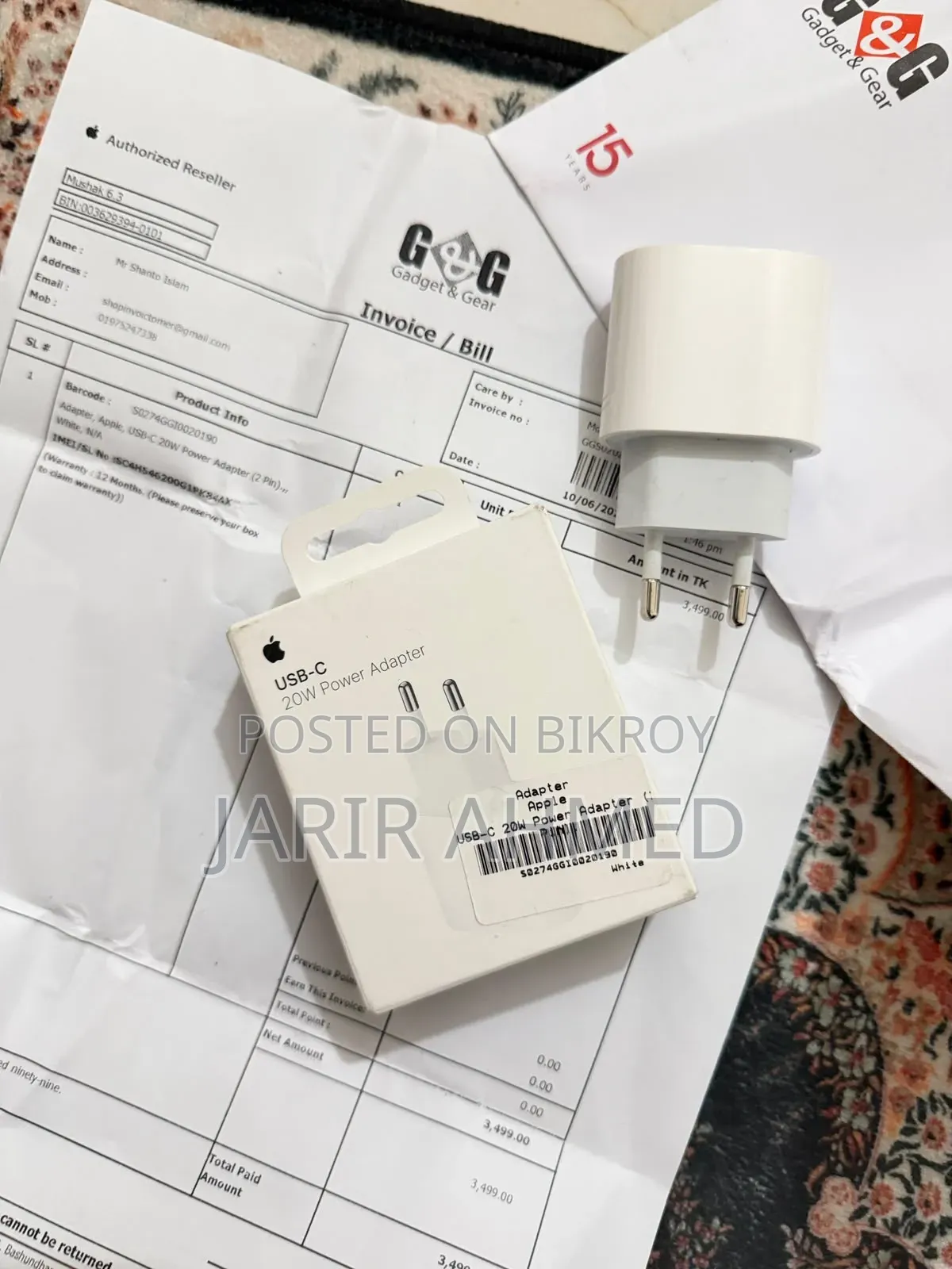 Original 20W Apple Adapter With Box