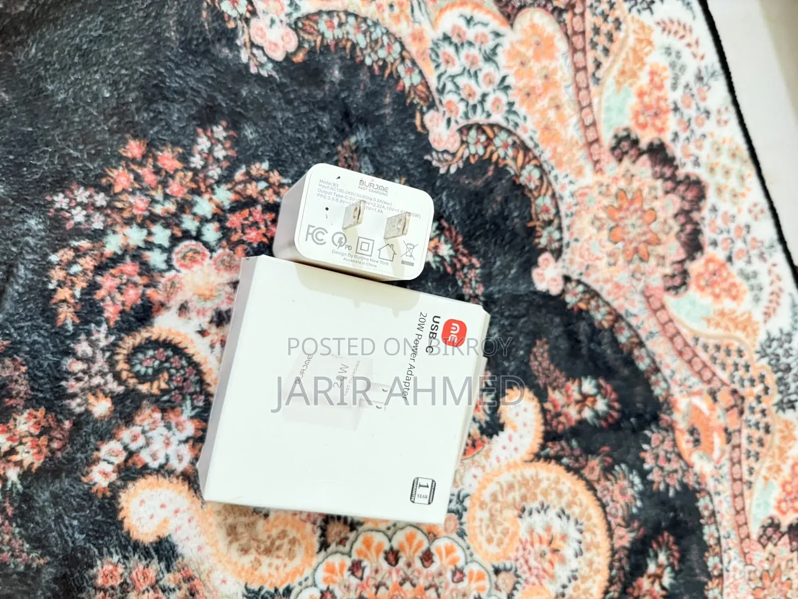 Burjai Chainess 20w Adopter With Box