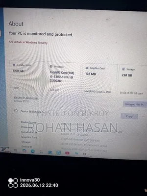Laptop Dell 8GB SSD 256GB