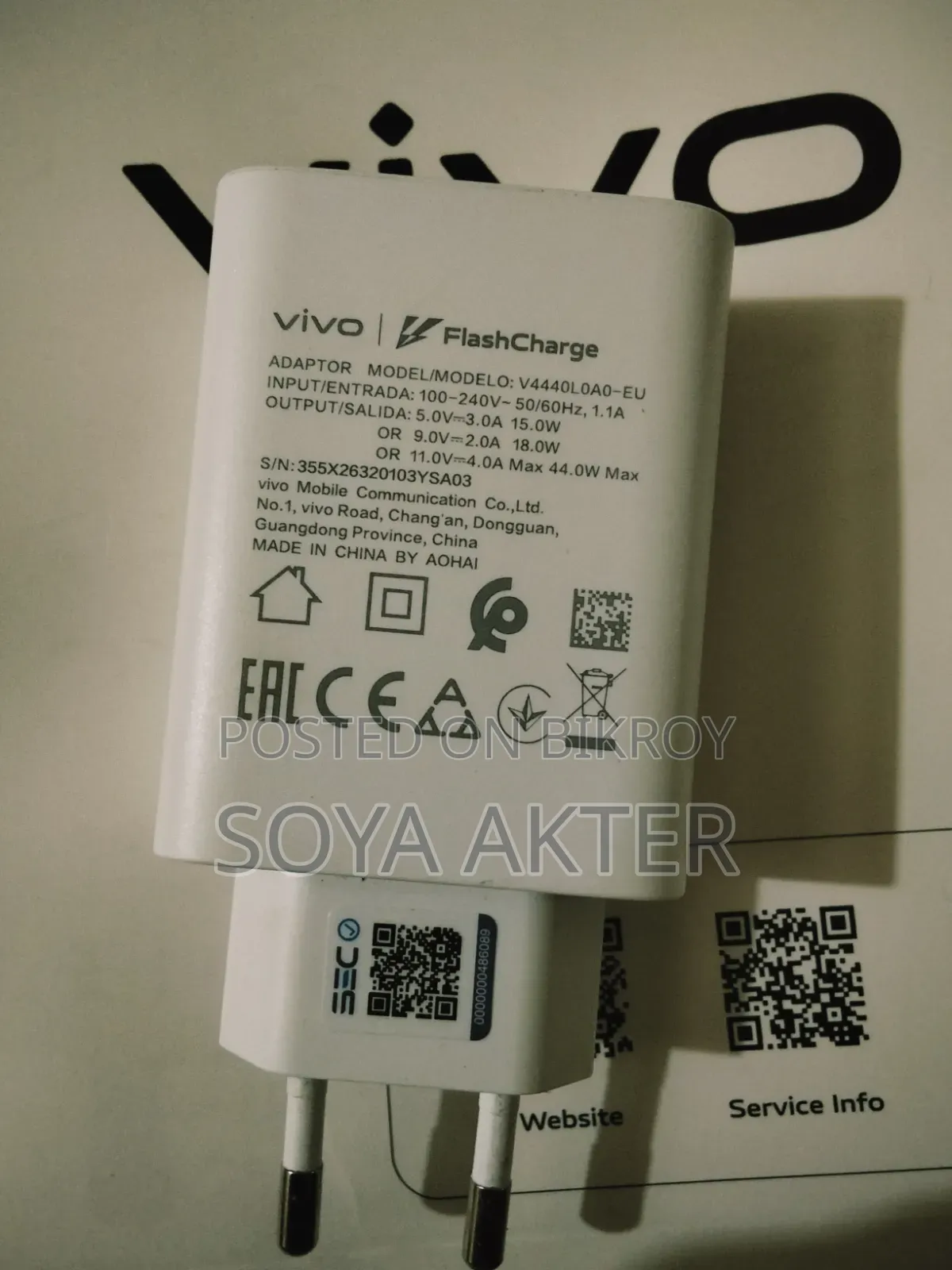 Vivo 44w Charger Original
