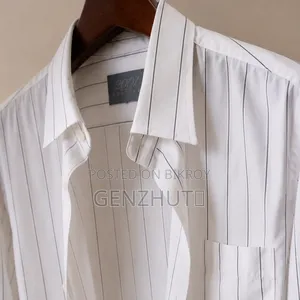 প্রিমিয়াম হোয়াইট স্ট্রাইপড ফরমাল শার্ট - "2001 Couture" এডিশন
