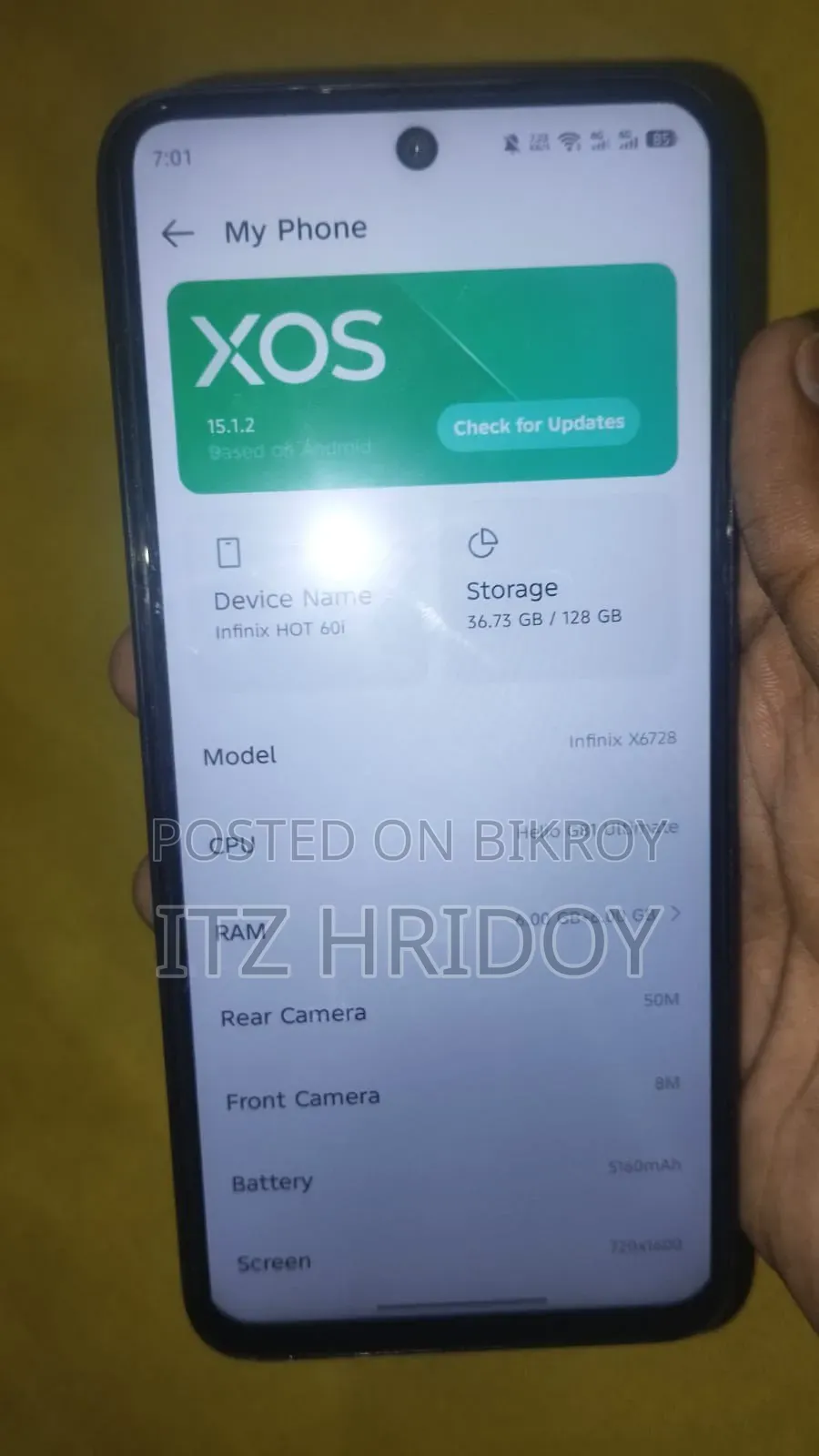 Infinix Hot 60i 128 GB Black