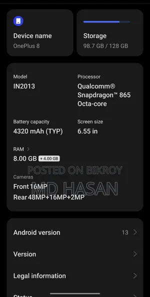 OnePlus 8 128 GB Yellow