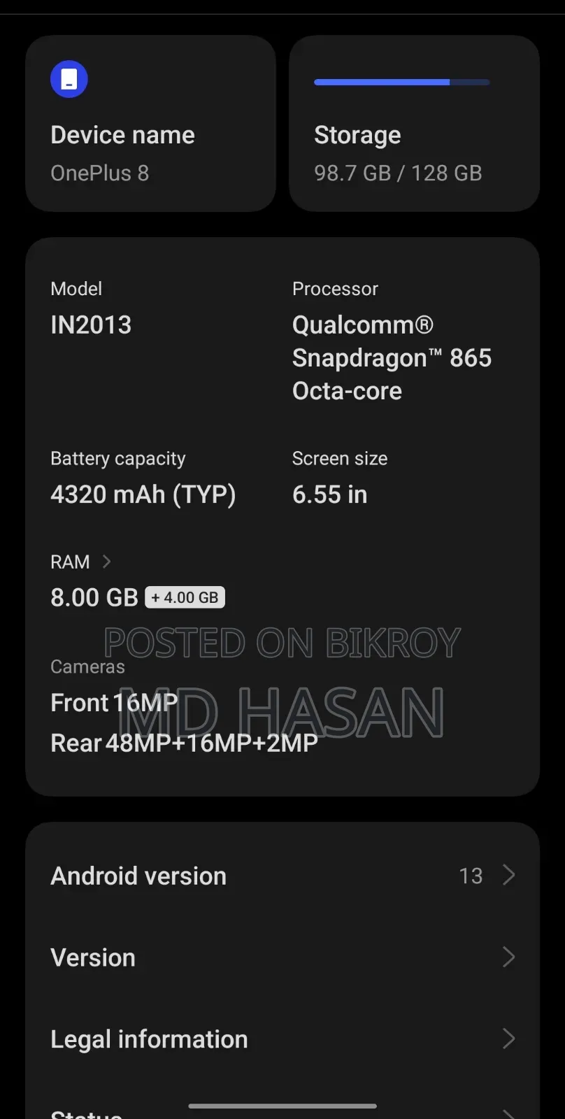 OnePlus 8 128 GB Yellow