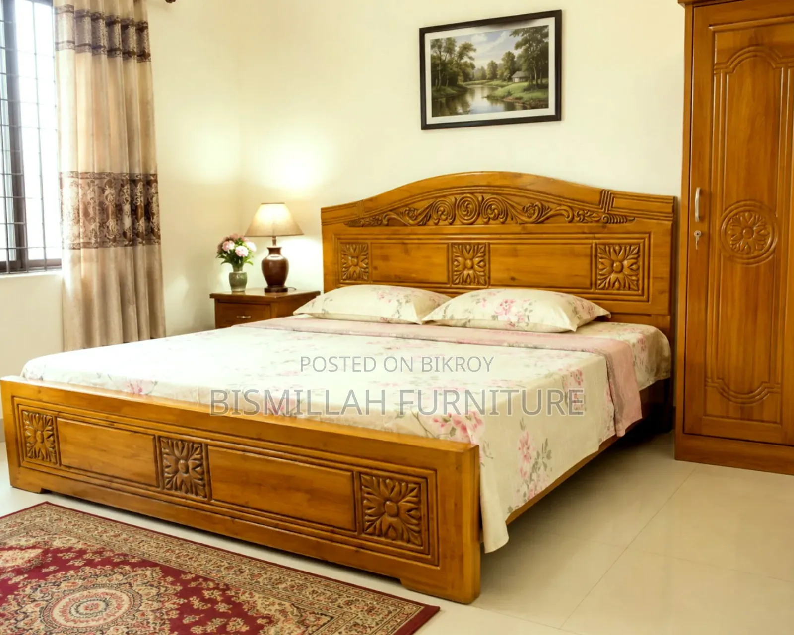 Mahogany Solid Wood Bed
