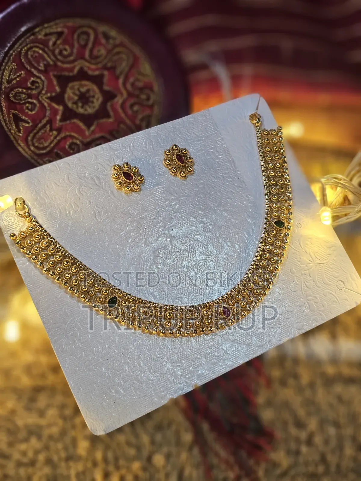 Only 1 Piece Available – Traditional Gold Finish Choker Set